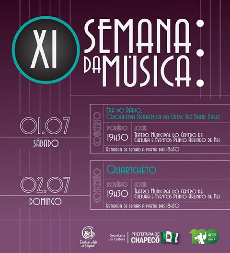 SEMANA DA MÚSICA: CONFIRA OS CONCERTOS DO FINAL DE SEMANA