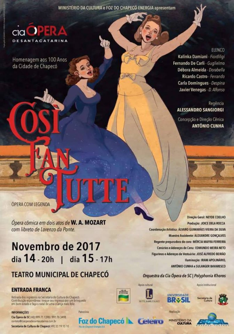 Chapecó tem Ópera com entrada gratuita na próxima semana