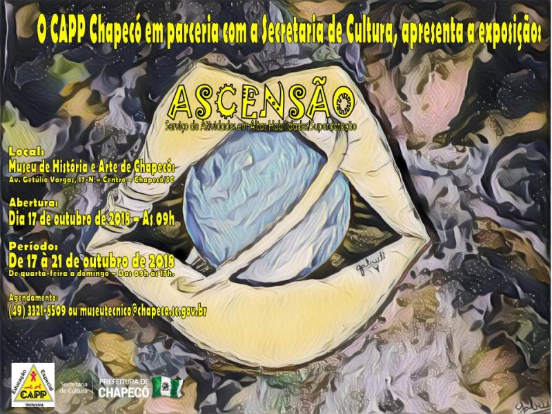 CONVITE - Exposição Interativa " Ascensão " - CAPP Chapecó