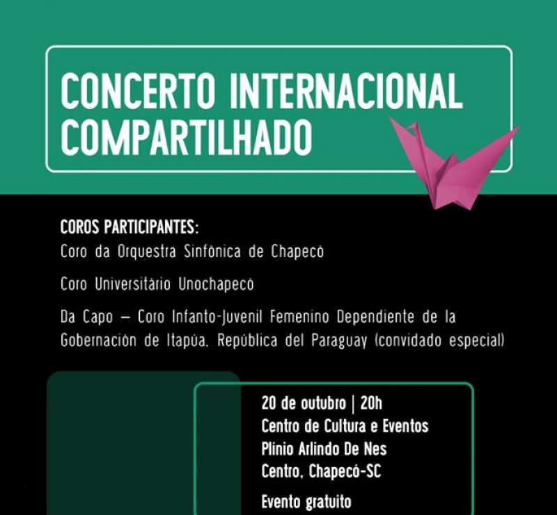 Concerto Internacional Compartilhado neste Final de Semana