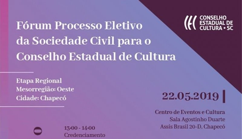PROCESSO ELETIVO DA SOCIEDADE CIVIL PARA O CONSELHO ESTADUAL DE CULTURA - REGIÃO OESTE