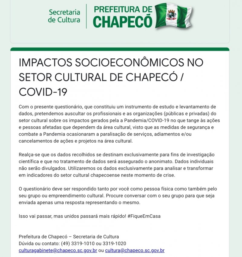 Pesquisa no setor cultural quer entender impactos do COVID-19