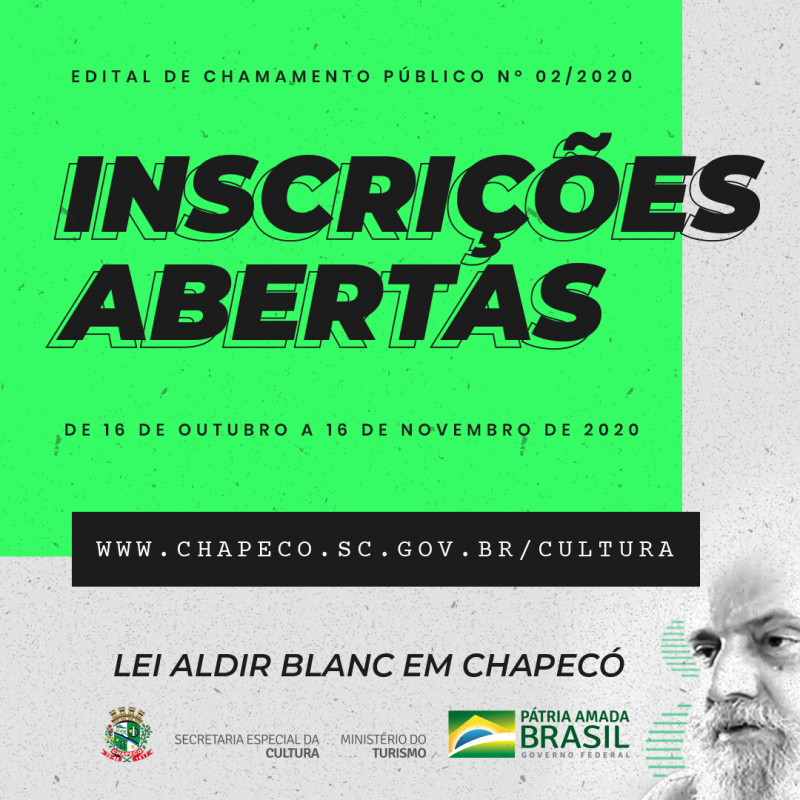 Abertas inscrições para o edital do Inciso III da Lei Aldir Blanc em Chapecó