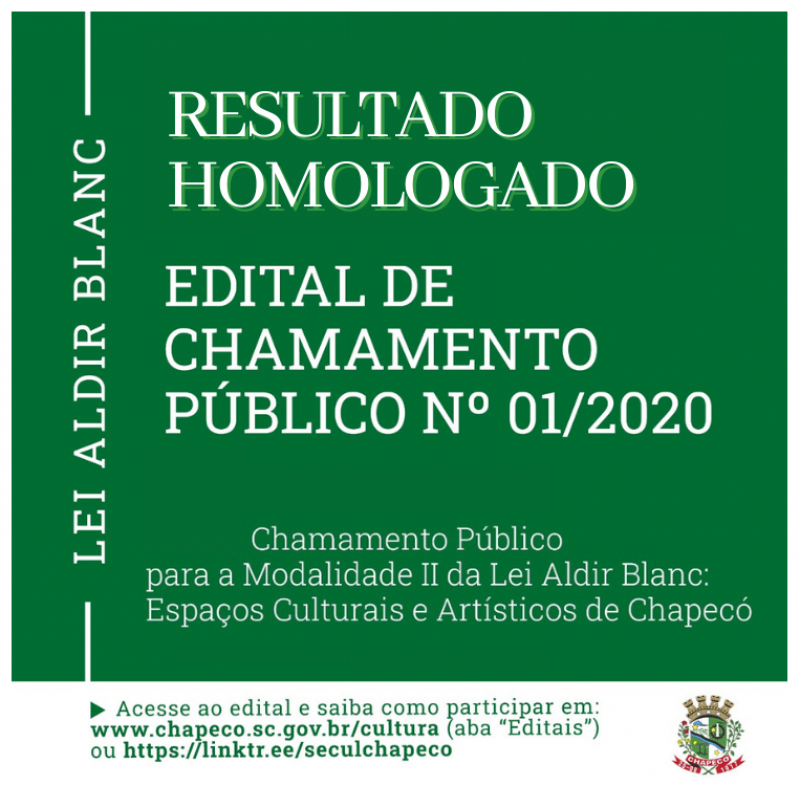 Homologados os espaços culturais aptos a receber os recursos do inciso II da Lei Aldir Blanc Chapecó