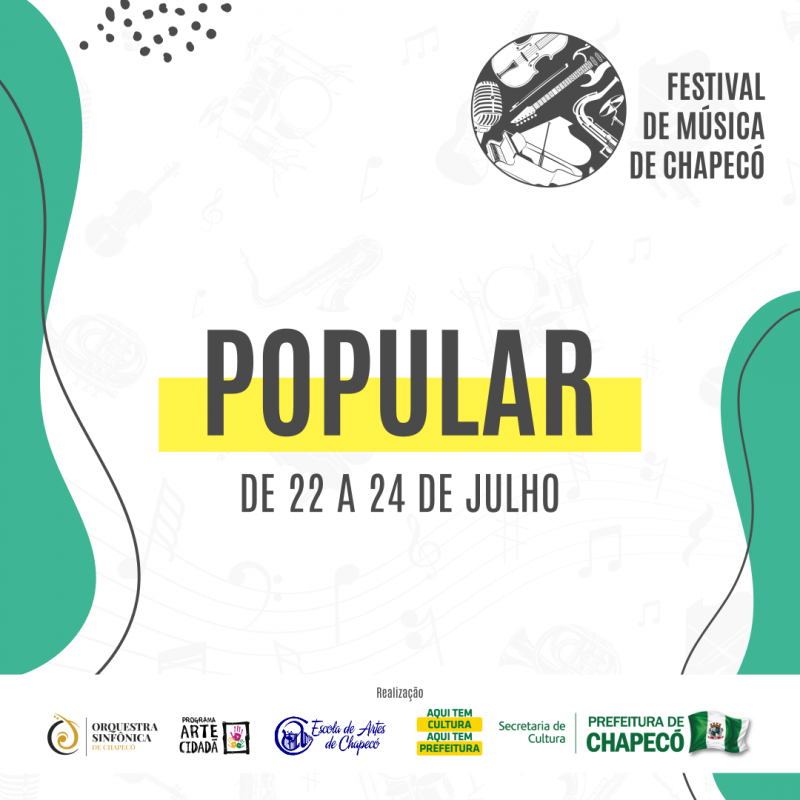 Festival de Música de Chapecó terá a segunda etapa no mês de julho