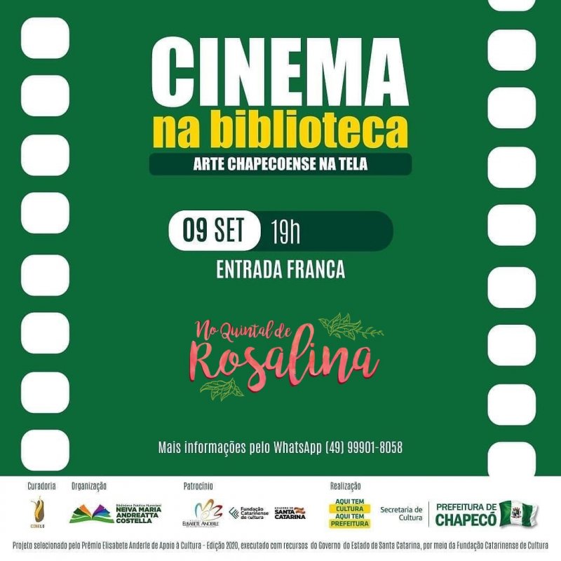 Biblioteca Pública Municipal de Chapecó promove sessão de cinema