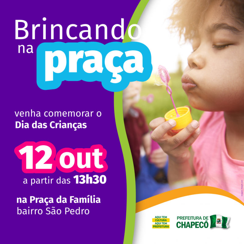 Brincando na Praça vai agitar o Dia das Crianças