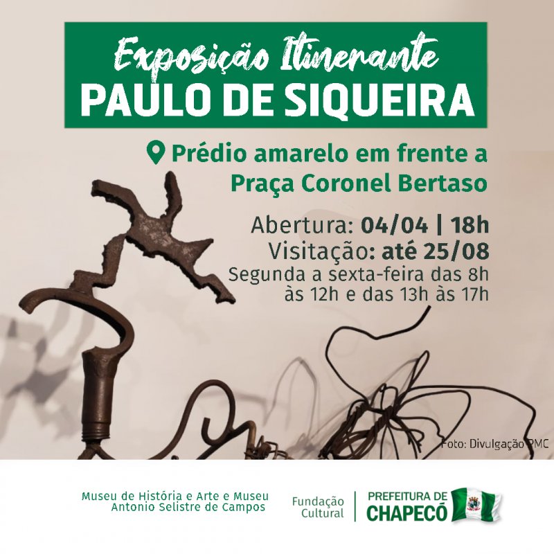 Exposição de Paulo de Siqueira inicia nesta segunda-feira