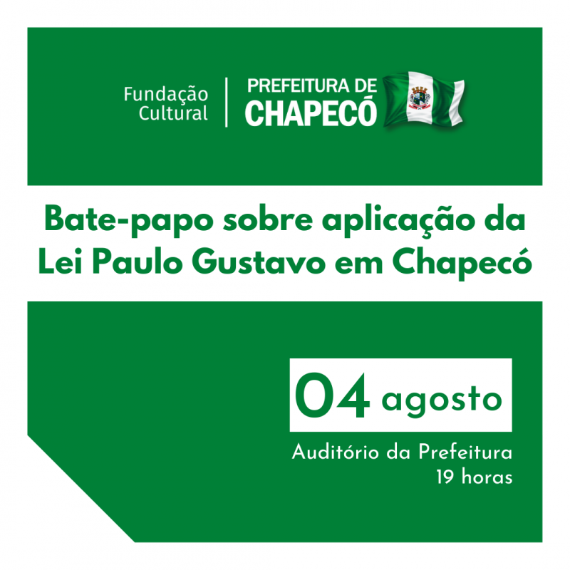 Fundação Cultural de Chapecó promove consulta pública sobre a Lei Paulo Gustavo