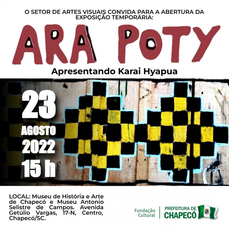 Exposição Ara Poty inicia dia 23 de agosto