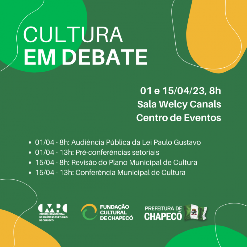 Fundação Cultural de Chapecó anuncia a realização do Cultura em Debate