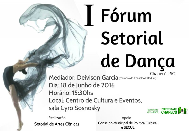 I Fórum Setorial da Dança será no próximo sábado