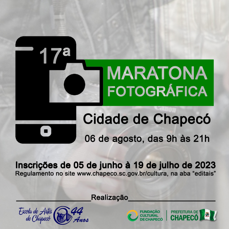 Inscrições abertas para a 17ª Maratona Fotográfica - Cidade de Chapecó
