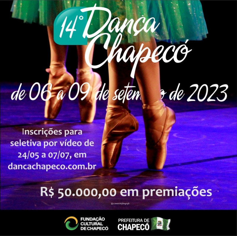 Inscrições abertas para o Dança Chapecó que acontecerá em setembro