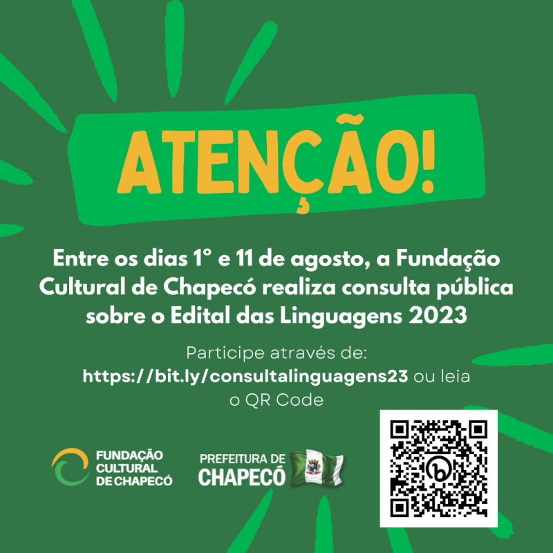 Fundação Cultural de Chapecó realiza consulta pública sobre o Edital das Linguagens