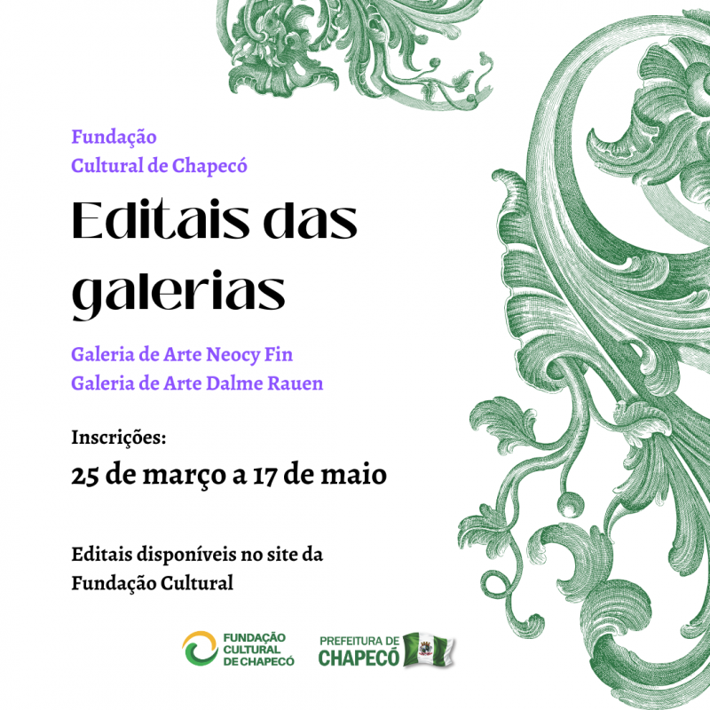 Abertas as inscrições para exposições nas galerias de arte de Chapecó