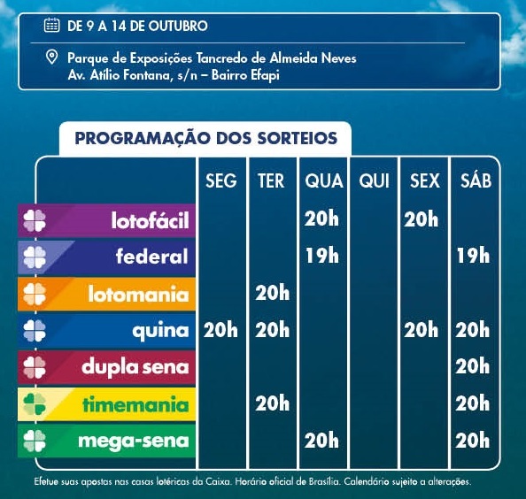 Nesta segunda-feira Caixa sorteia loterias federais na EFAPI 2017